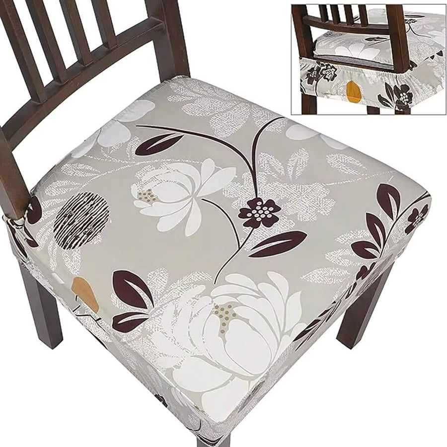 1/2/4/6pcs Elastic Printed Seat Cushion Covers For Chairs, Hotel/Home Use