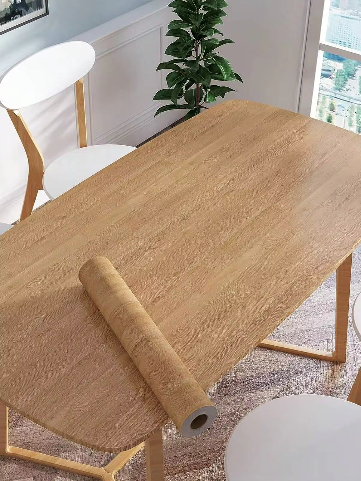 Waterproof, Oil-Resistant, Self-Adhesive Wood Grain Wallpaper - Stain-Resistant, High-Temperature Resistant, Easy To Apply, Suitable For Modern Kitchen, Bathroom, Furniture Renovation, Bedroom, Living Room Or Dormitory Decoration