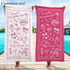1pc 29″X58″ 31″X71″ Personalized Bachelorette Beach Towel, Custom Location Name Bachelorette Party Pool Towel, Coastal Bridal Shower Beach Towell, Girls Trip, Bridesmaid Gift