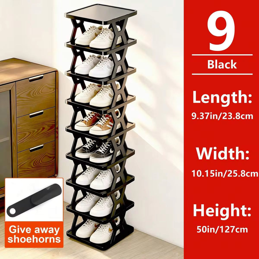 1 PCS Removable 6/9 Tier Shoe Rack, Space Saving Folding Shoe Rack For Home And Dormitory, Hallway, Living Room - Separate Narrow Shoe Rack For Indoor Doorway Storage. Holds Keys, Small Photo Frames, Etc.